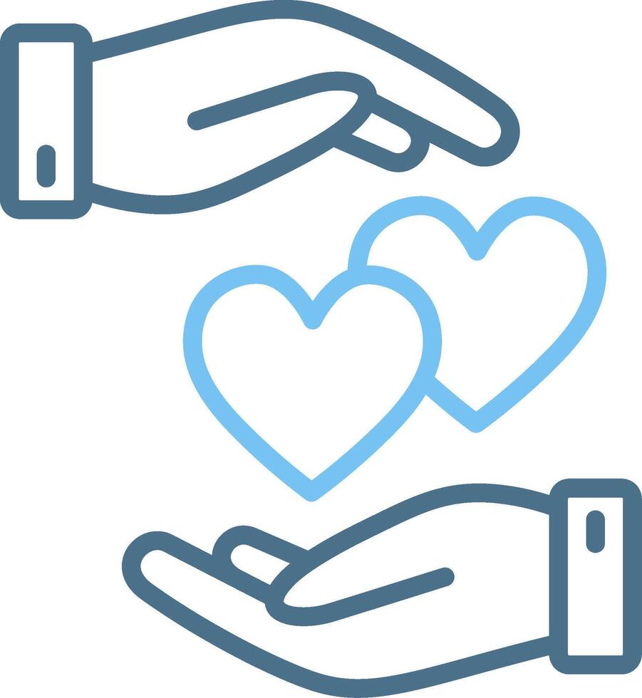 Helping Line Two Colour Icon Design vector