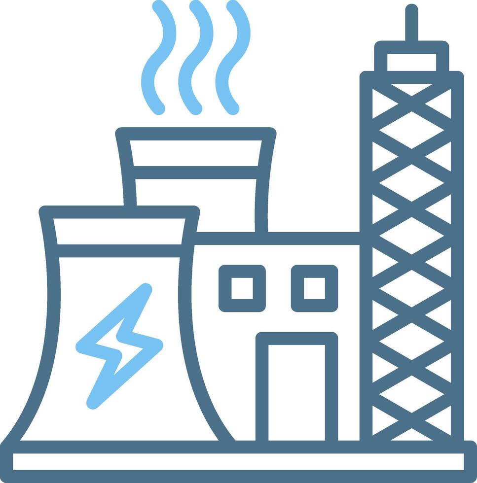 Power Industry Line Two Colour Icon Design vector