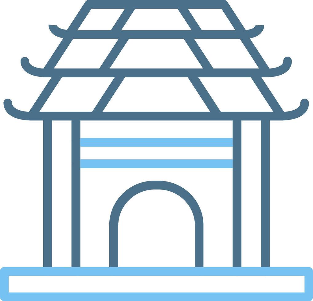 Pavilion Line Two Colour Icon Design vector