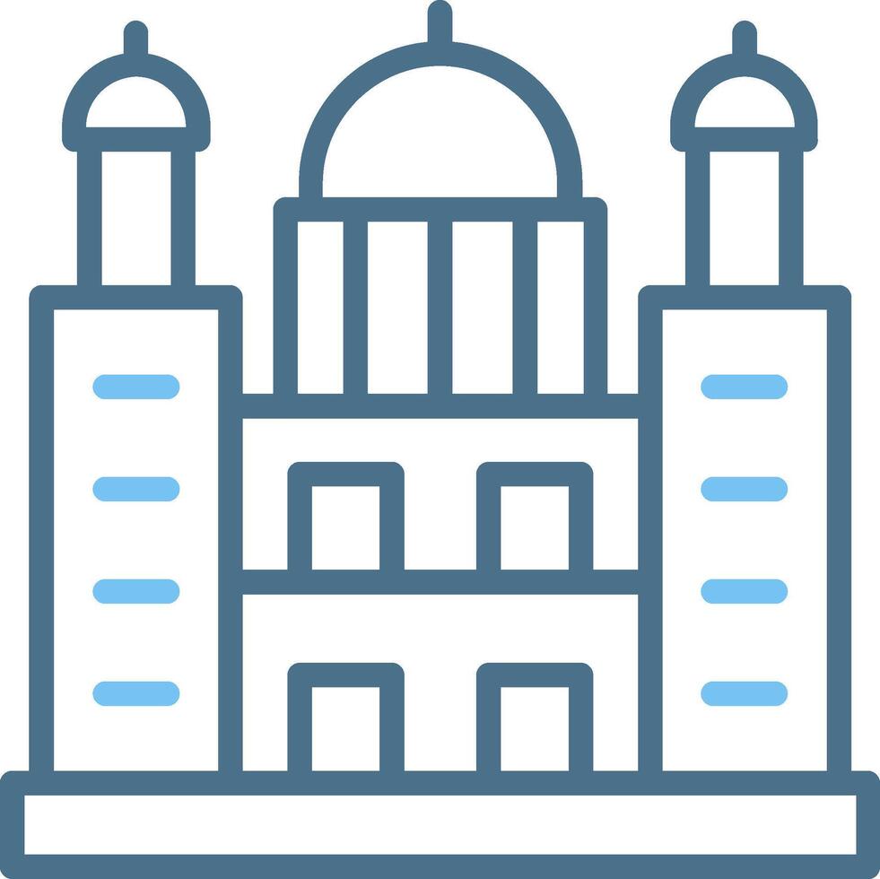 Saint Paul Cathedral Line Two Colour Icon Design vector