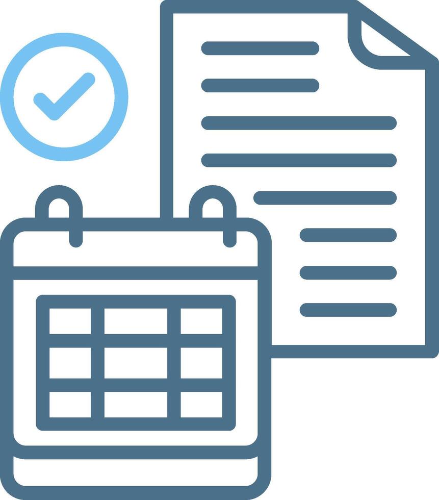 Scheduling Line Two Colour Icon Design vector