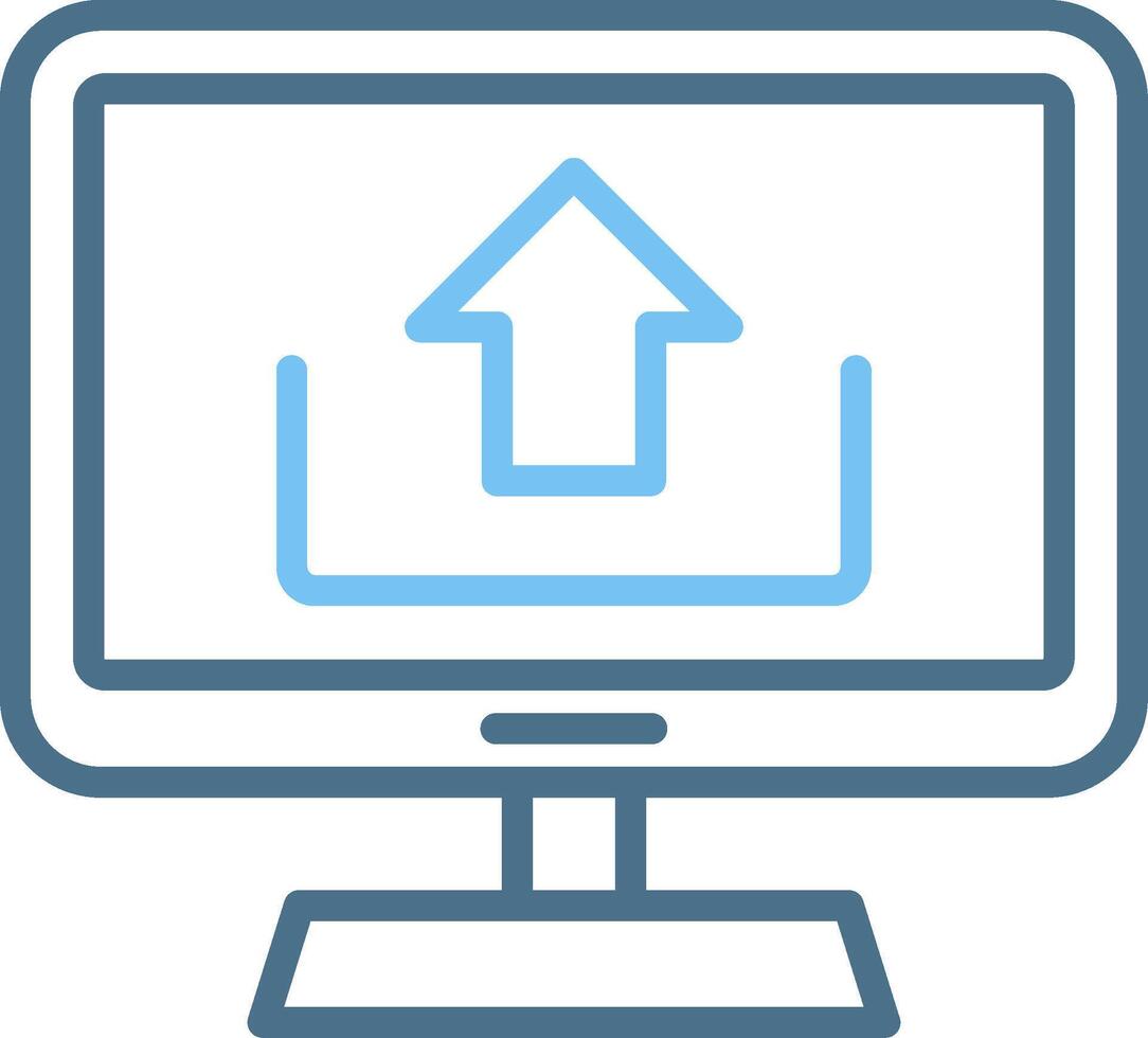 Upload Line Two Colour Icon Design vector