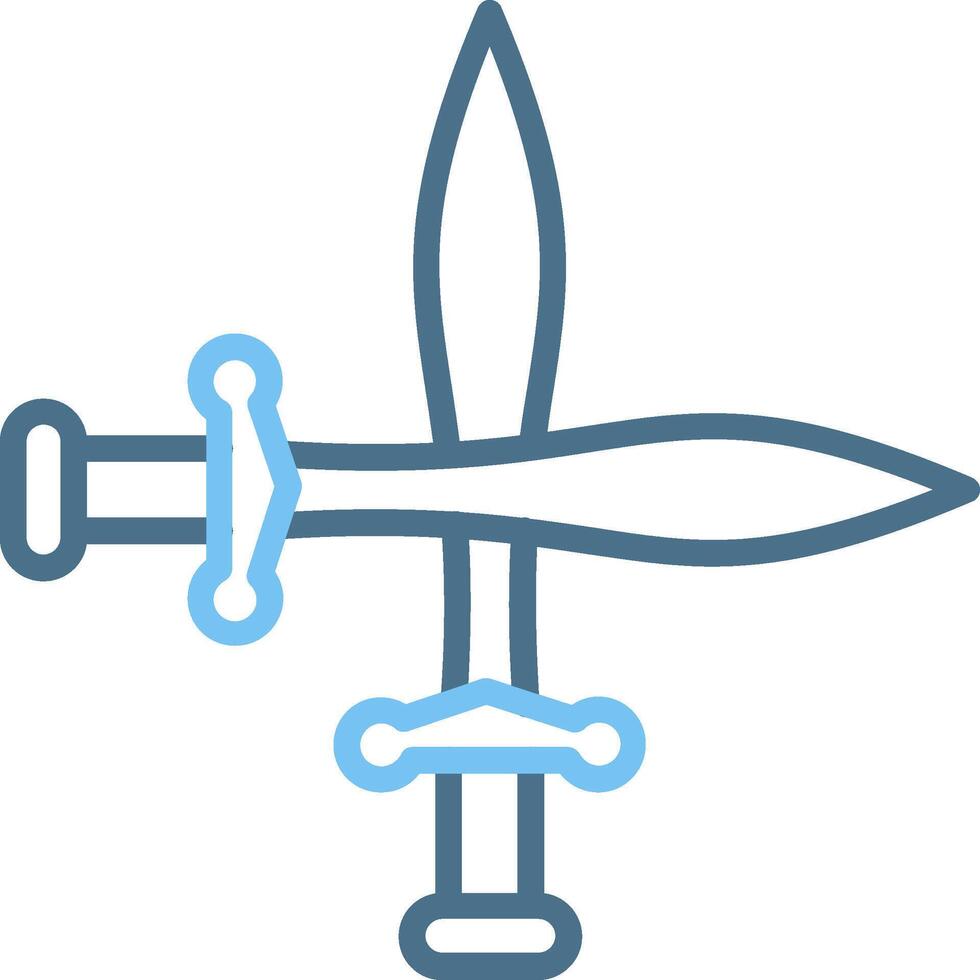 Sword Line Two Colour Icon Design vector