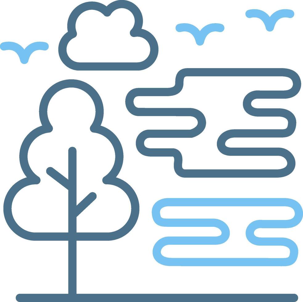 Fog Line Two Colour Icon Design vector