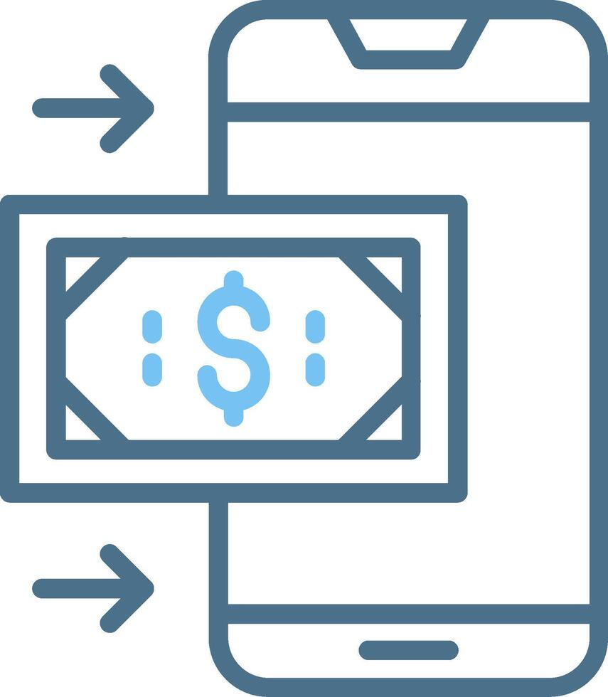 OnLine Two Colour Payment Line Two Colour Icon Design vector