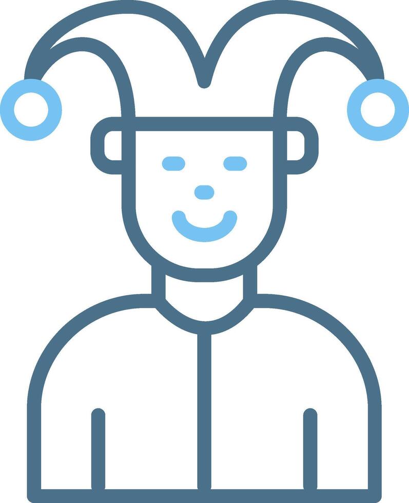Jester Line Two Colour Icon Design vector