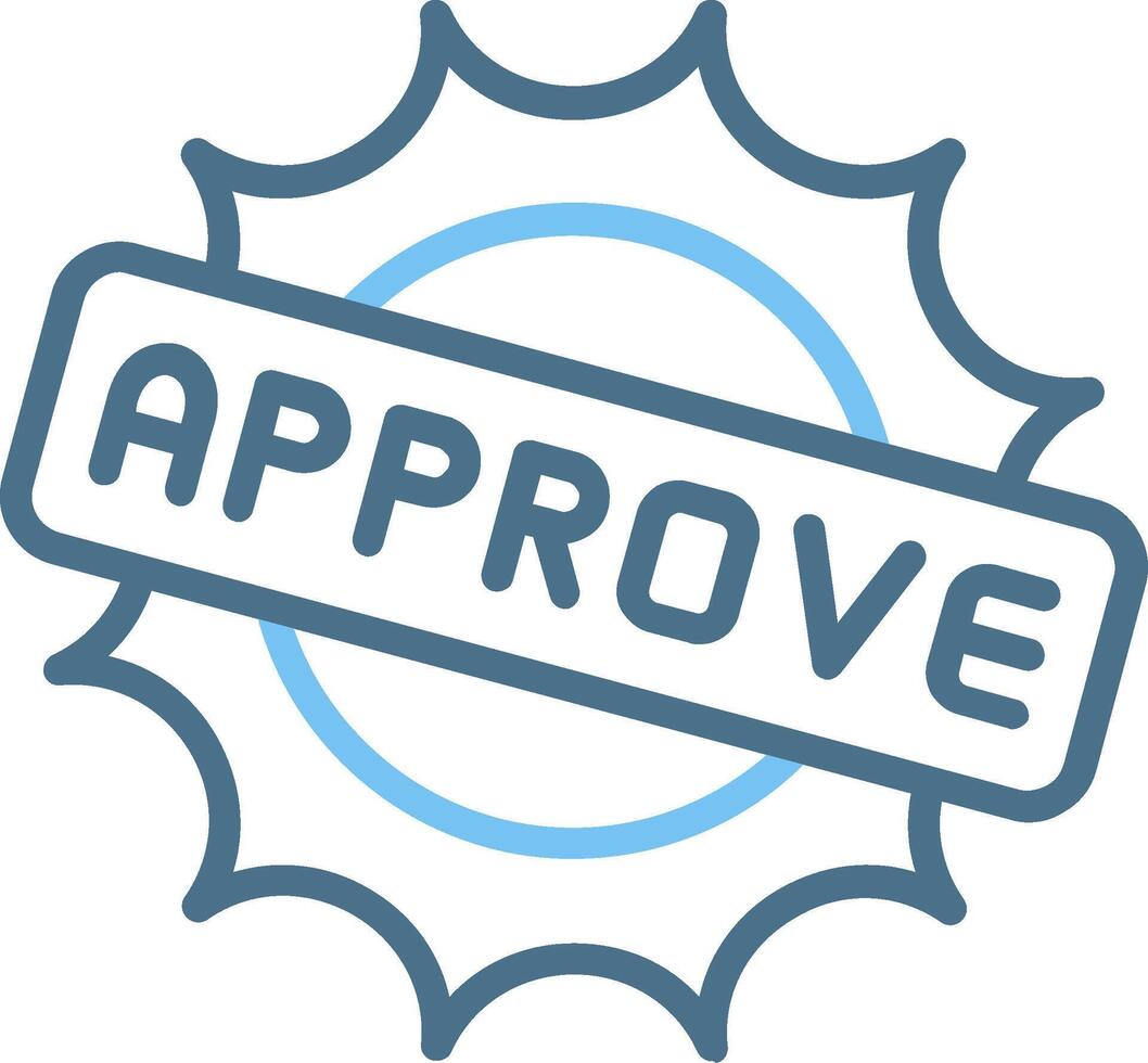Approve Line Two Colour Icon Design vector