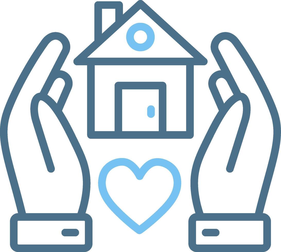 Shelter Line Two Colour Icon Design vector