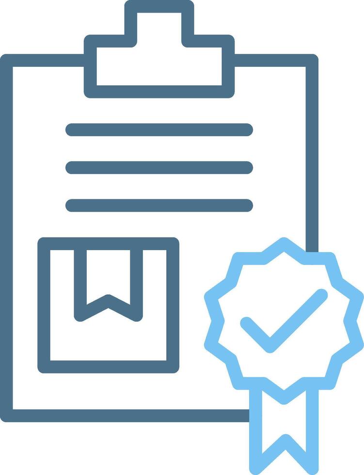 Approved Line Two Colour Icon Design vector