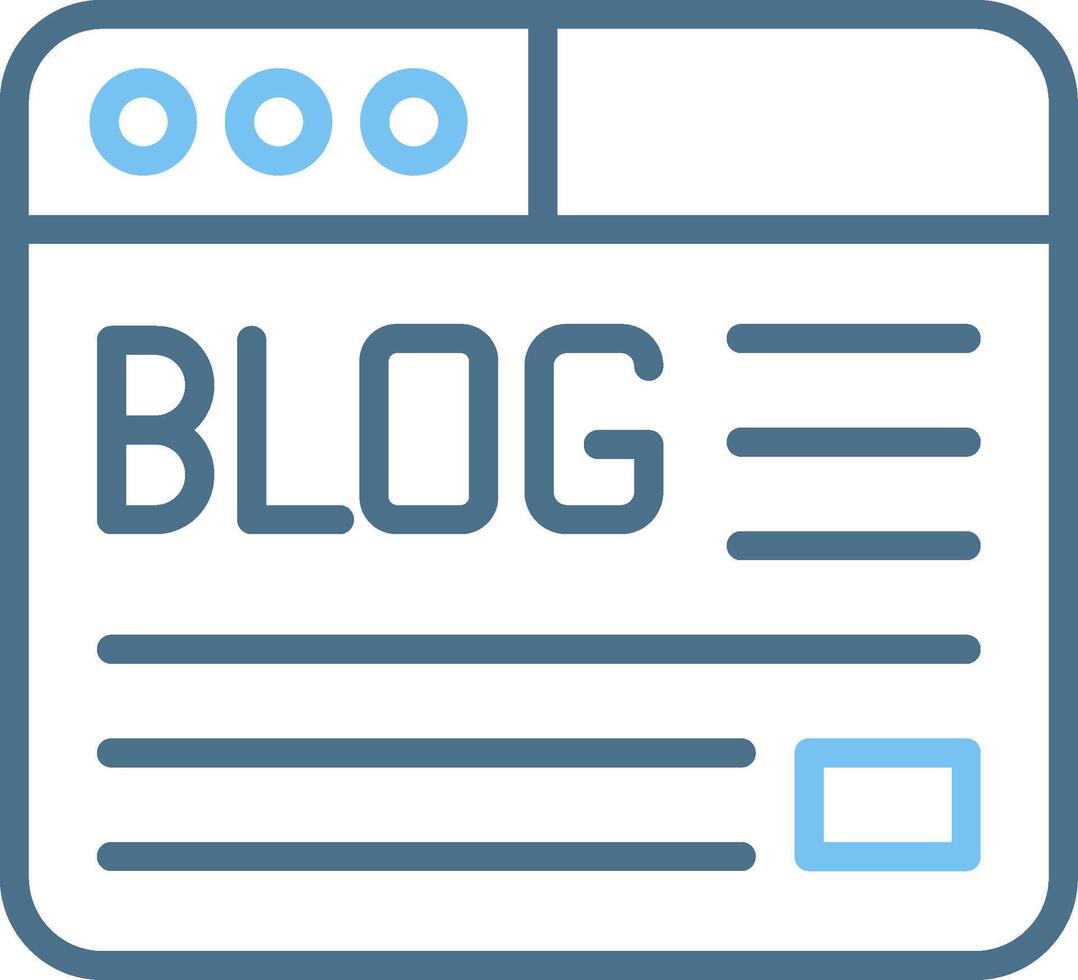 Blog Line Two Colour Icon Design vector