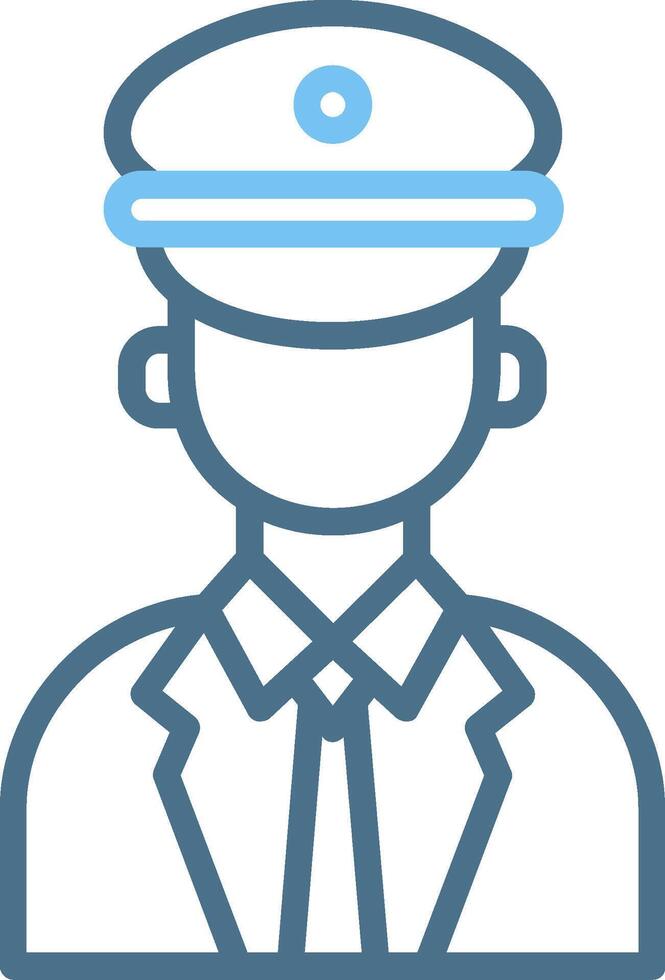 Captain Line Two Colour Icon Design vector