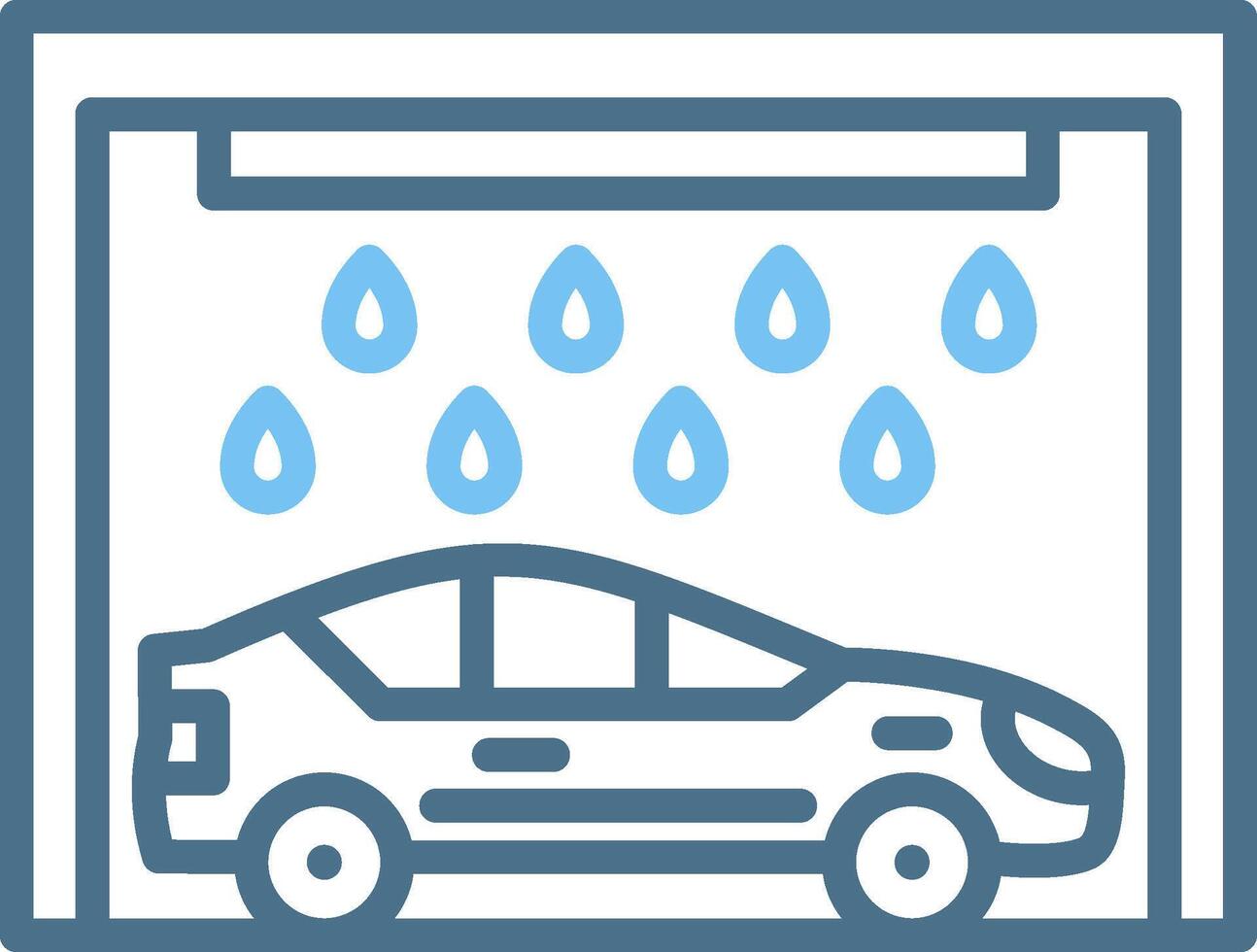 Car Wash Line Two Colour Icon Design vector