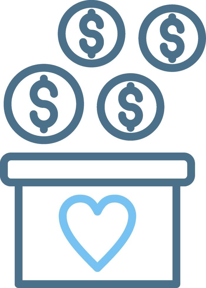 Crowdfunding Line Two Colour Icon Design vector