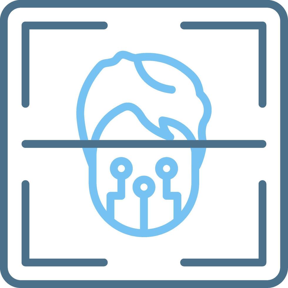 Face Scanner Line Two Colour Icon Design vector