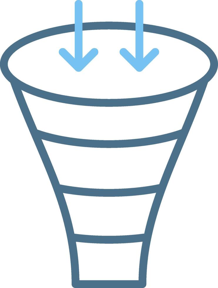 Funnel Line Two Colour Icon Design vector