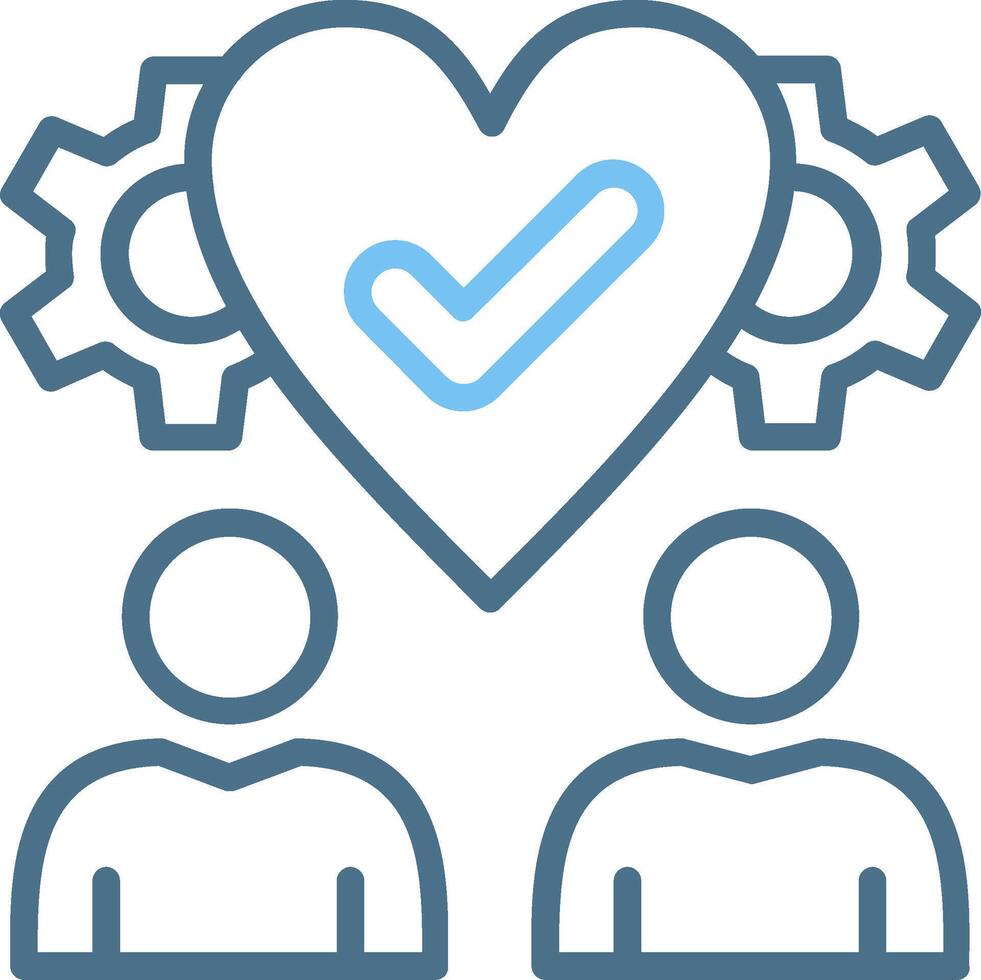 Friendship Line Two Colour Icon Design vector