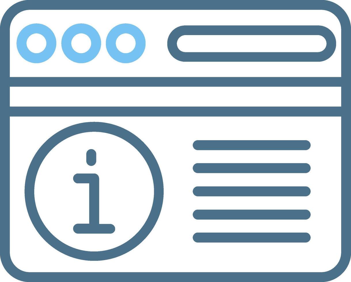 Information Line Two Colour Icon Design vector