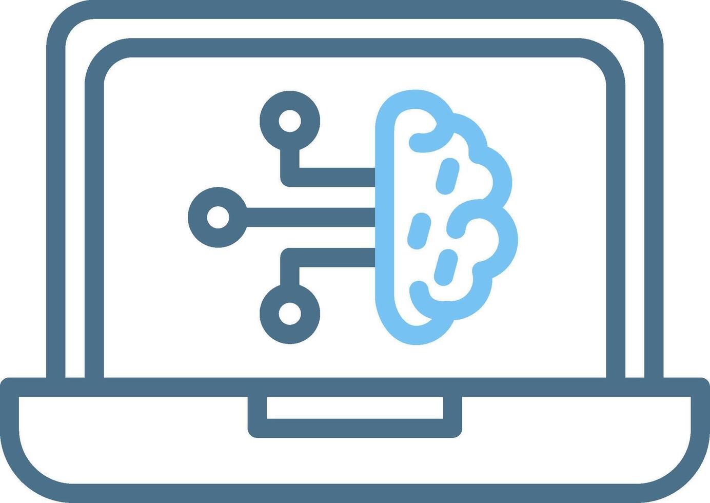 Machine Learning Line Two Colour Icon Design vector