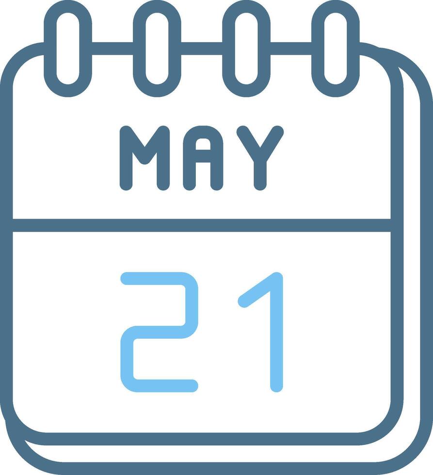 21 May Line Two Colour Icon Design vector
