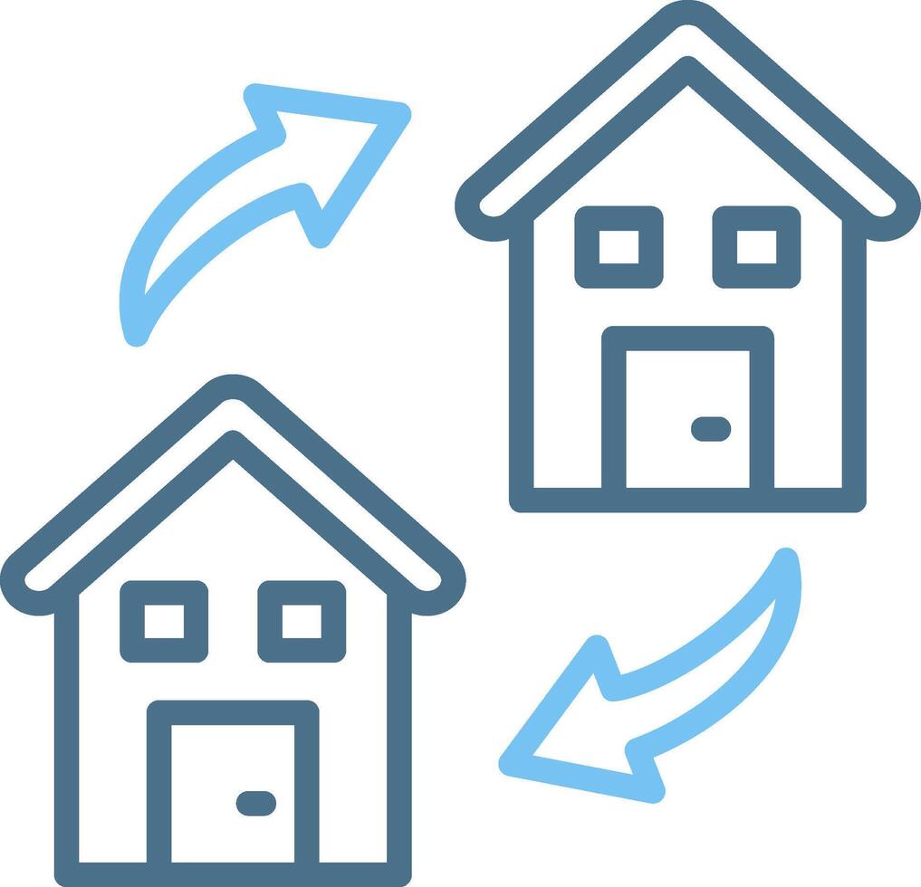Moving House Line Two Colour Icon Design vector