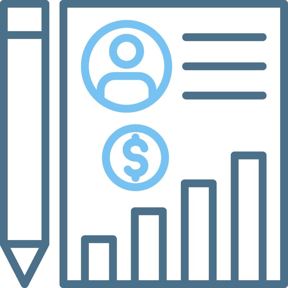 Portfolio Line Two Colour Icon Design vector