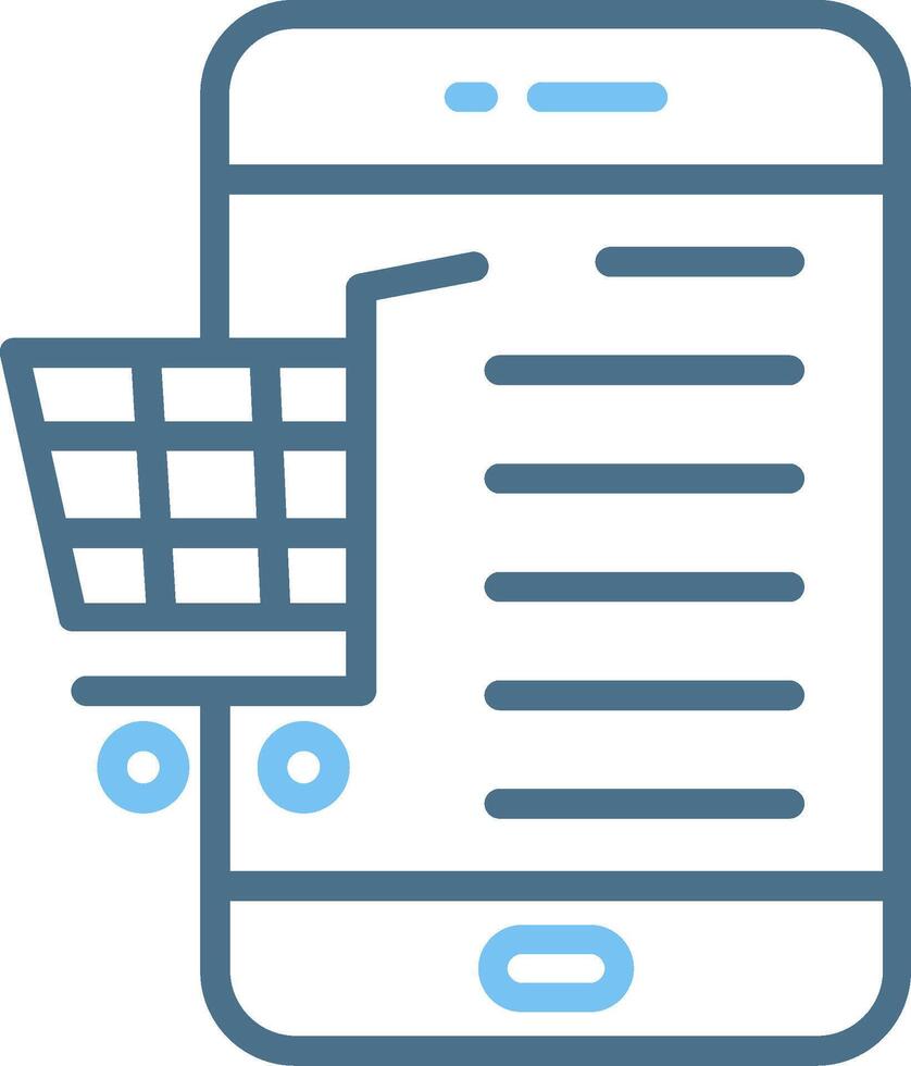 Shopping OnLine Two Colour Line Two Colour Icon Design vector