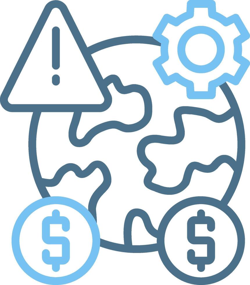 Risk Management Line Two Colour Icon Design vector