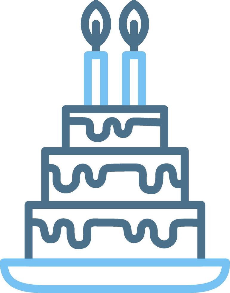 Cake Line Two Colour Icon Design vector