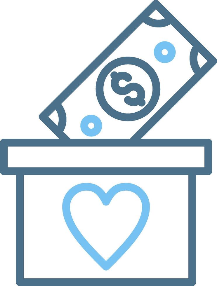 Cash box Line Two Colour Icon Design vector