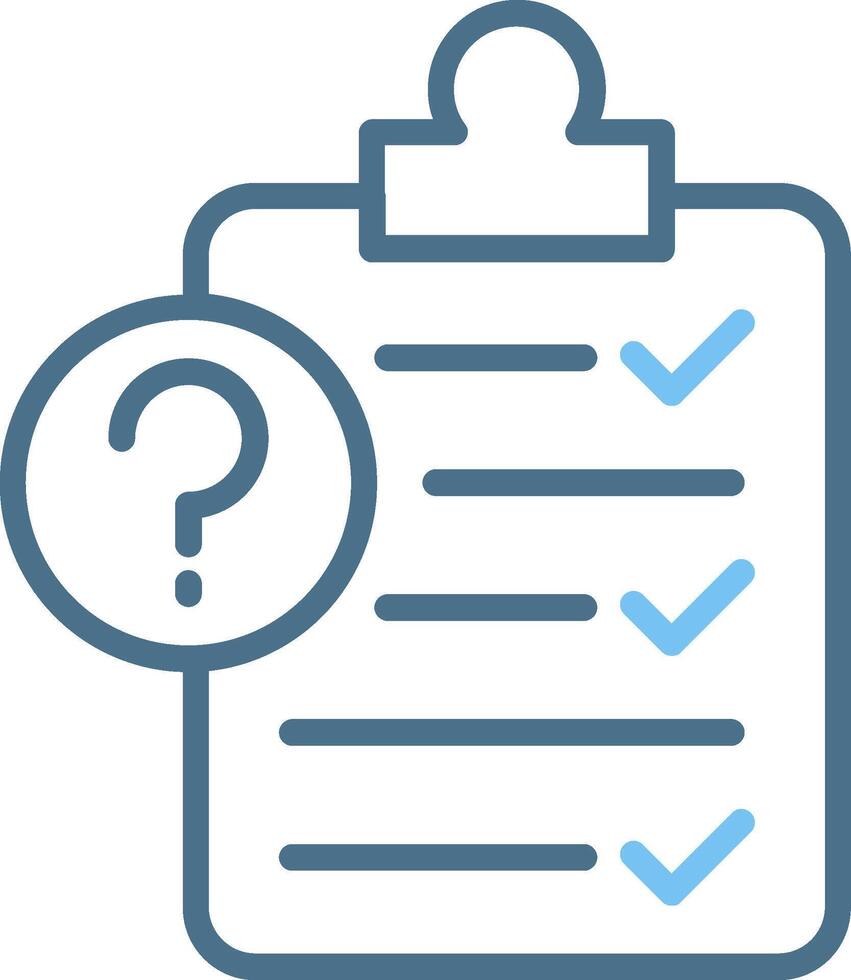 Exam Line Two Colour Icon Design vector