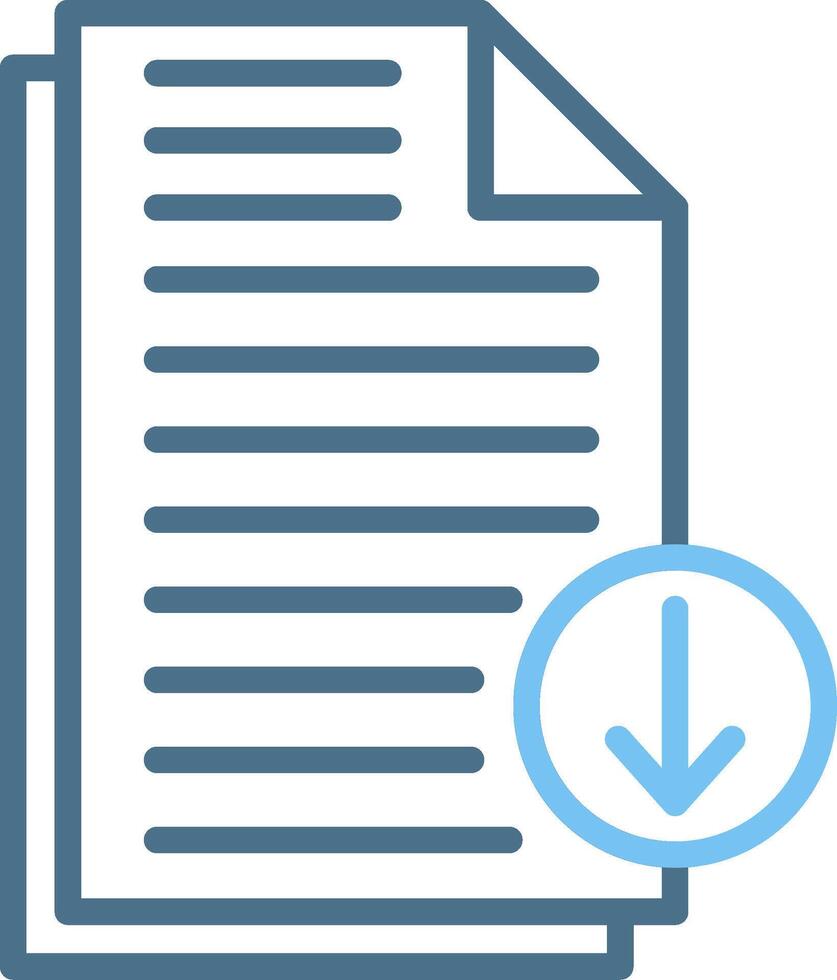 File Download Line Two Colour Icon Design vector
