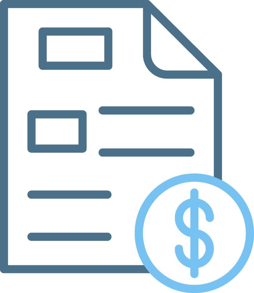 Invoice Line Two Colour Icon Design vector