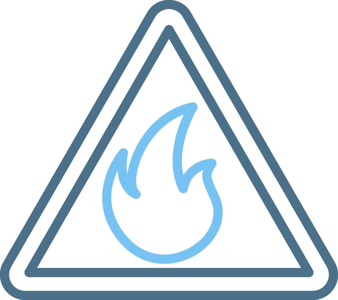 Fire Line Two Colour Icon Design vector