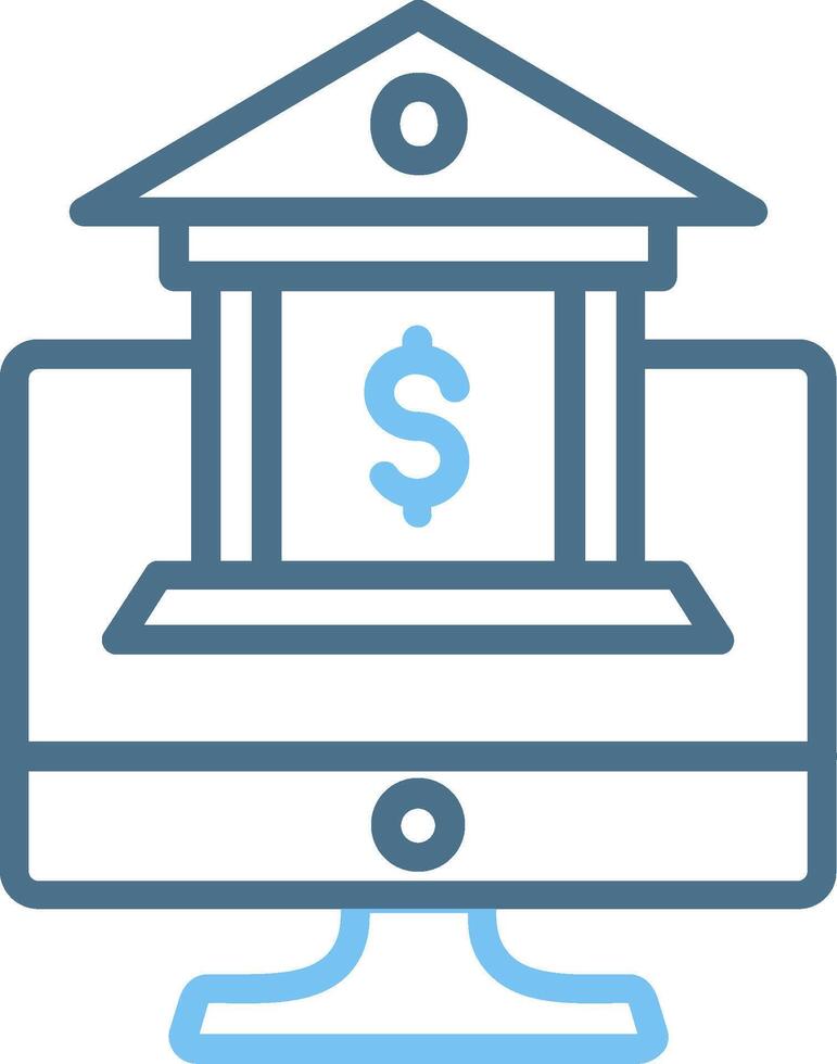 Mobile Banking Line Two Colour Icon Design vector