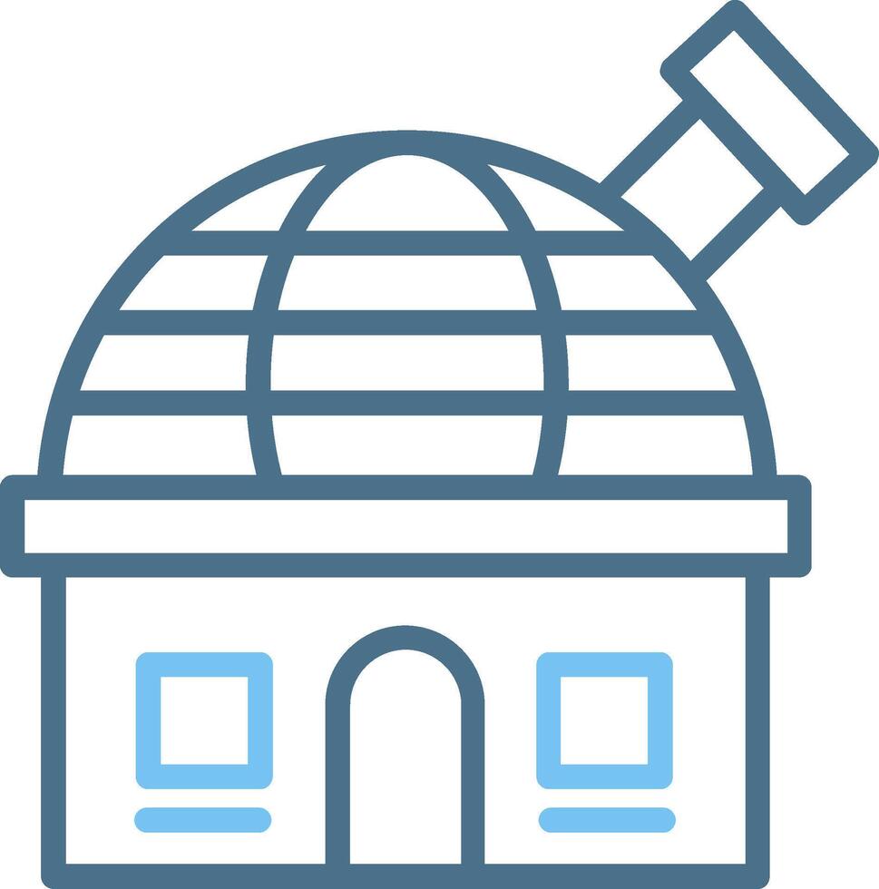 Observatory Line Two Colour Icon Design vector