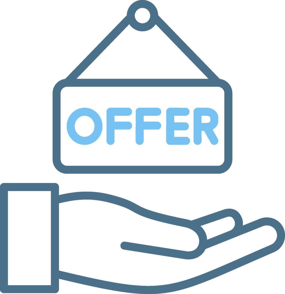 Offer Line Two Colour Icon Design vector