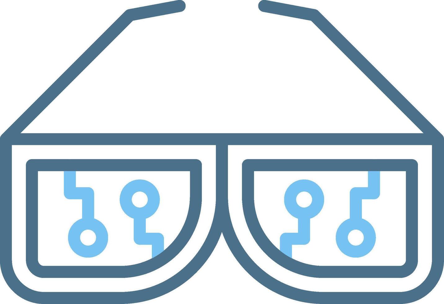Smart Glasses Line Two Colour Icon Design vector