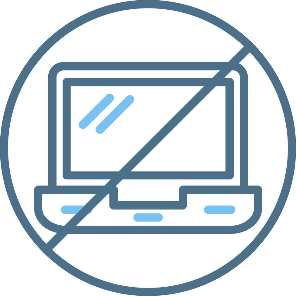 No Laptop Line Two Colour Icon Design vector
