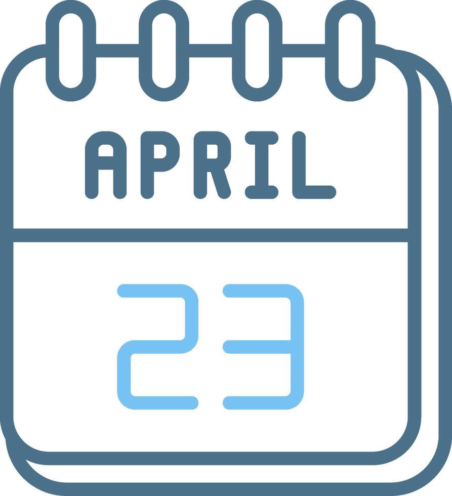 23 April Line Two Colour Icon Design vector