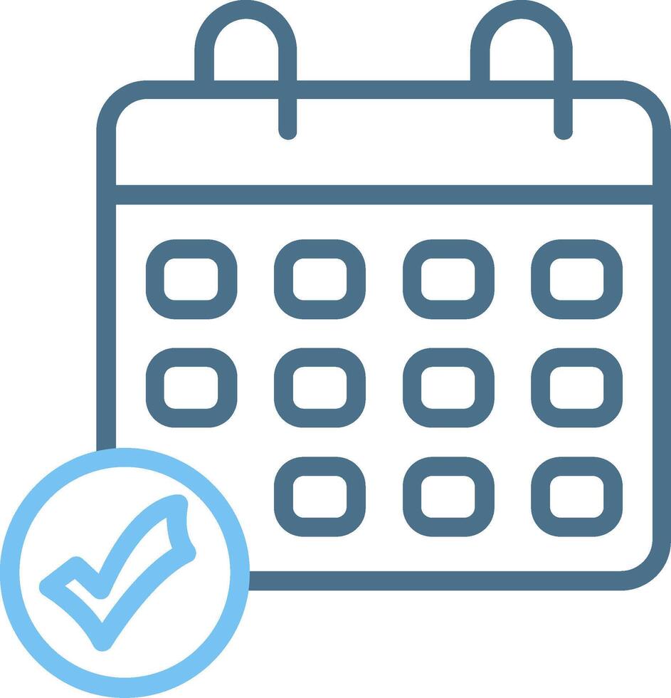 Calendar Line Two Colour Icon Design vector