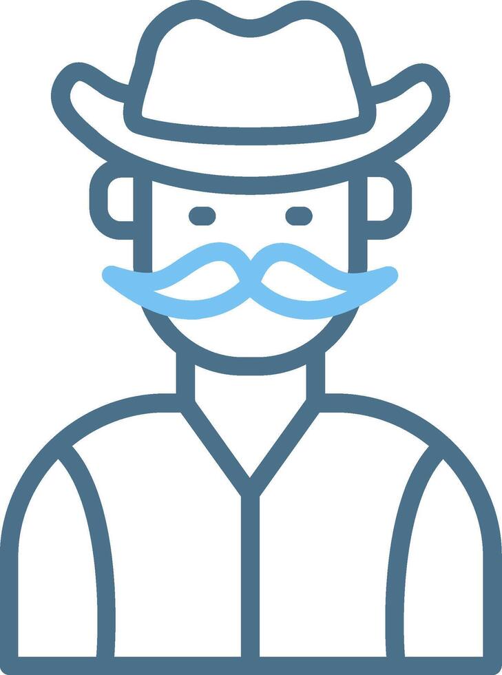 Cowboy Line Two Colour Icon Design vector