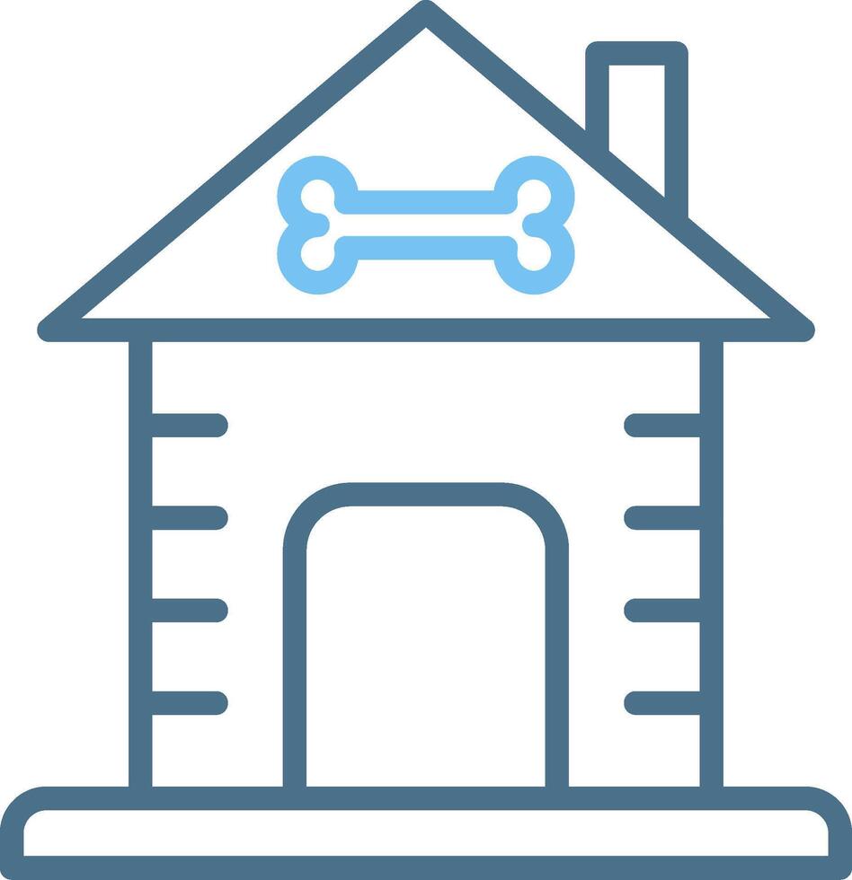 Dog House Line Two Colour Icon Design vector
