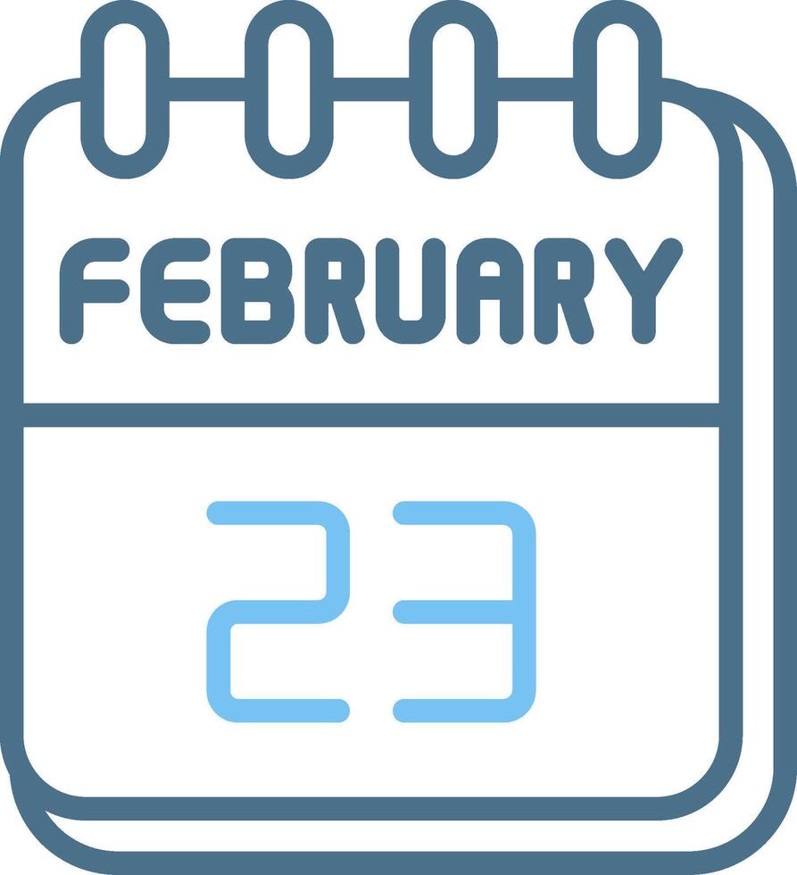 23 February Line Two Colour Icon Design vector