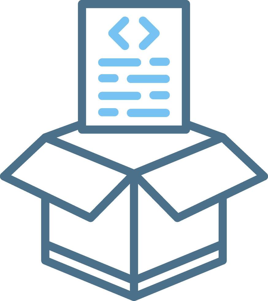 Open Box Line Two Colour Icon Design vector