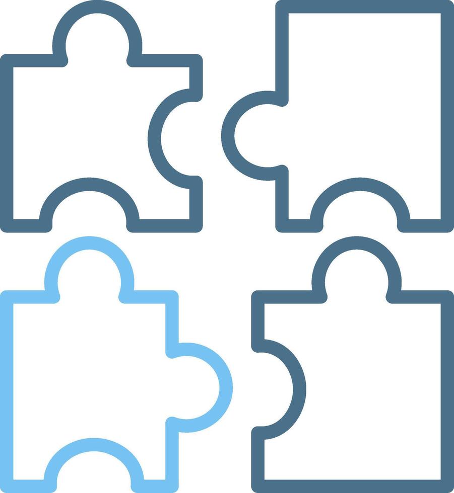 Puzzle Line Two Colour Icon Design vector