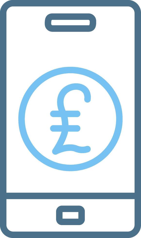 Pound Line Two Colour Icon Design vector