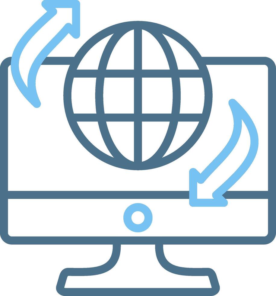 Remote Access Line Two Colour Icon Design vector