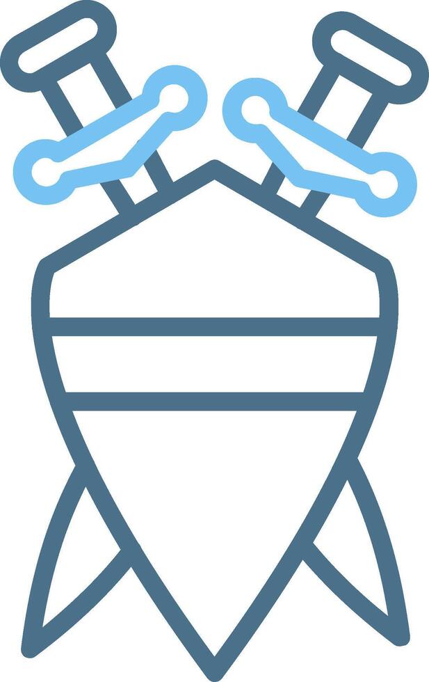 Shield Line Two Colour Icon Design vector