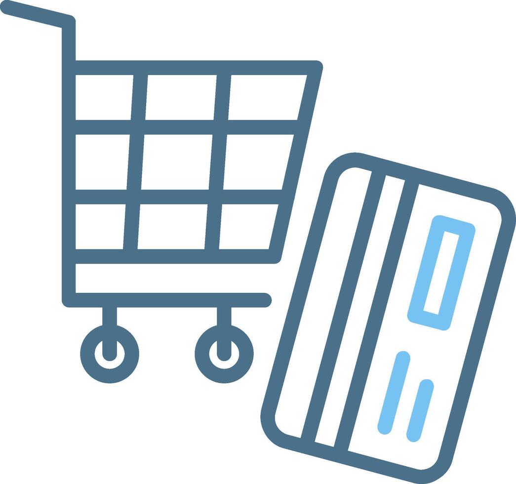 Shopping Cart Line Two Colour Icon Design vector