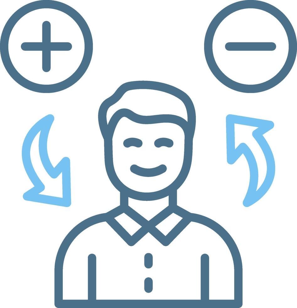 Attitude Line Two Colour Icon Design vector
